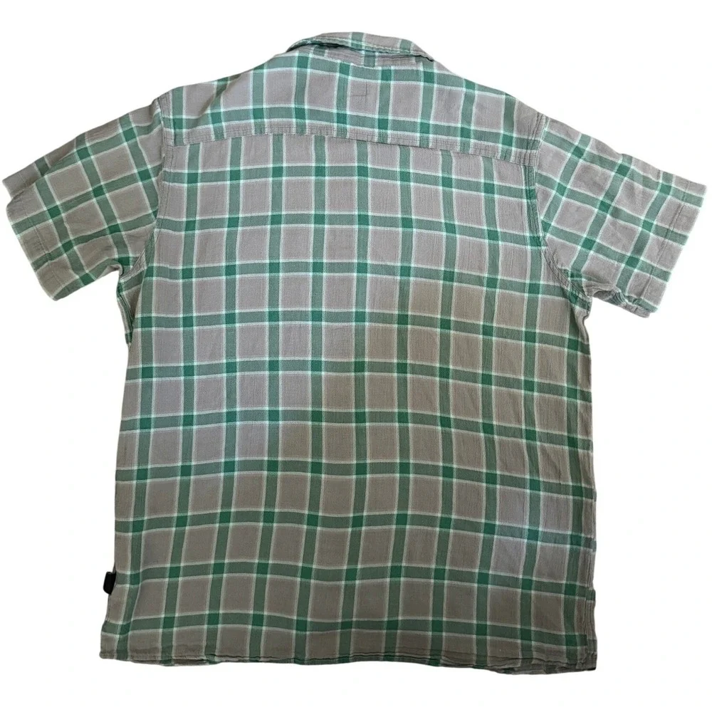 PATAGONIA Plaid Organic Cotton Short‎ Sleeve Button Down Shirt Size L